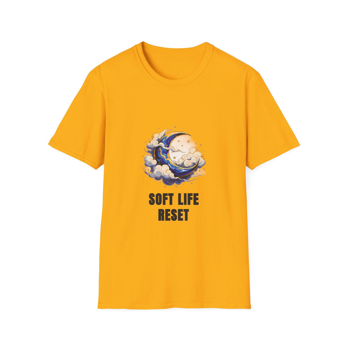 Soft Life Reset T-Shirt — Crescent Moon Cloud Graphic Tee - Trending Now - August 2026