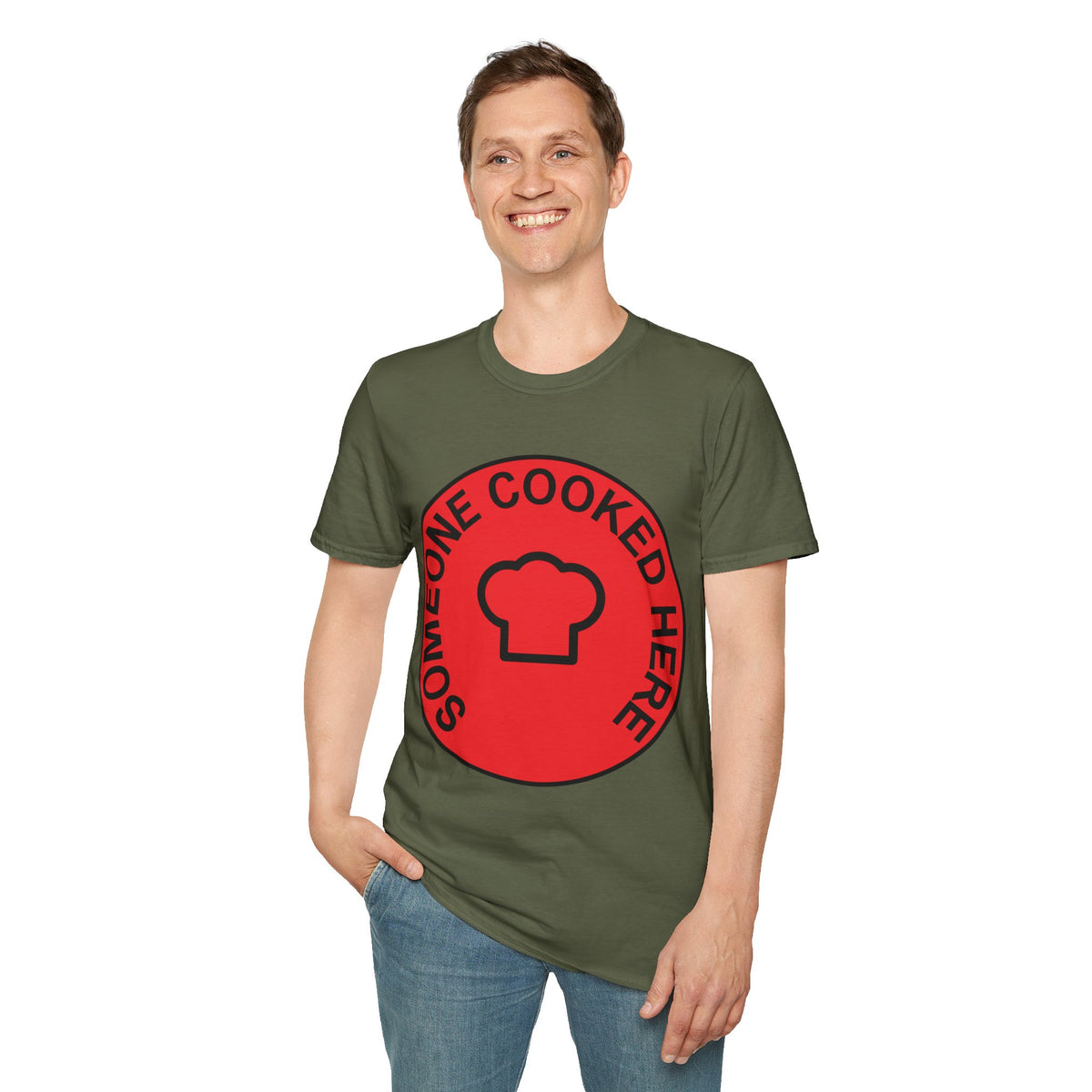 Someone Cooked Here Red Badge Tee - Funny Retro Chef Graphic T-Shirt - Trending Now - September 2026
