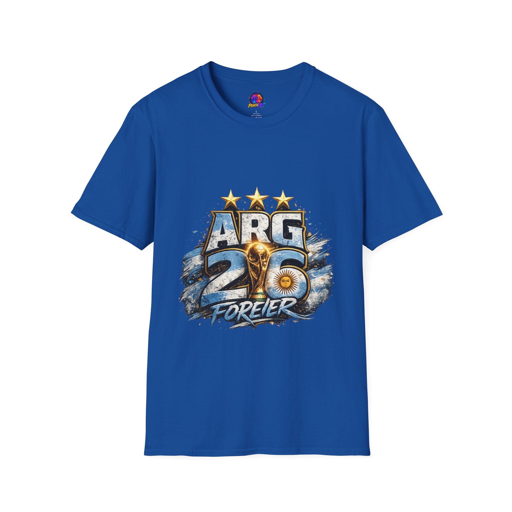 Argentina 26 Forever T‑Shirt — ARG Soccer World Cup 3‑Star Fan Tee
