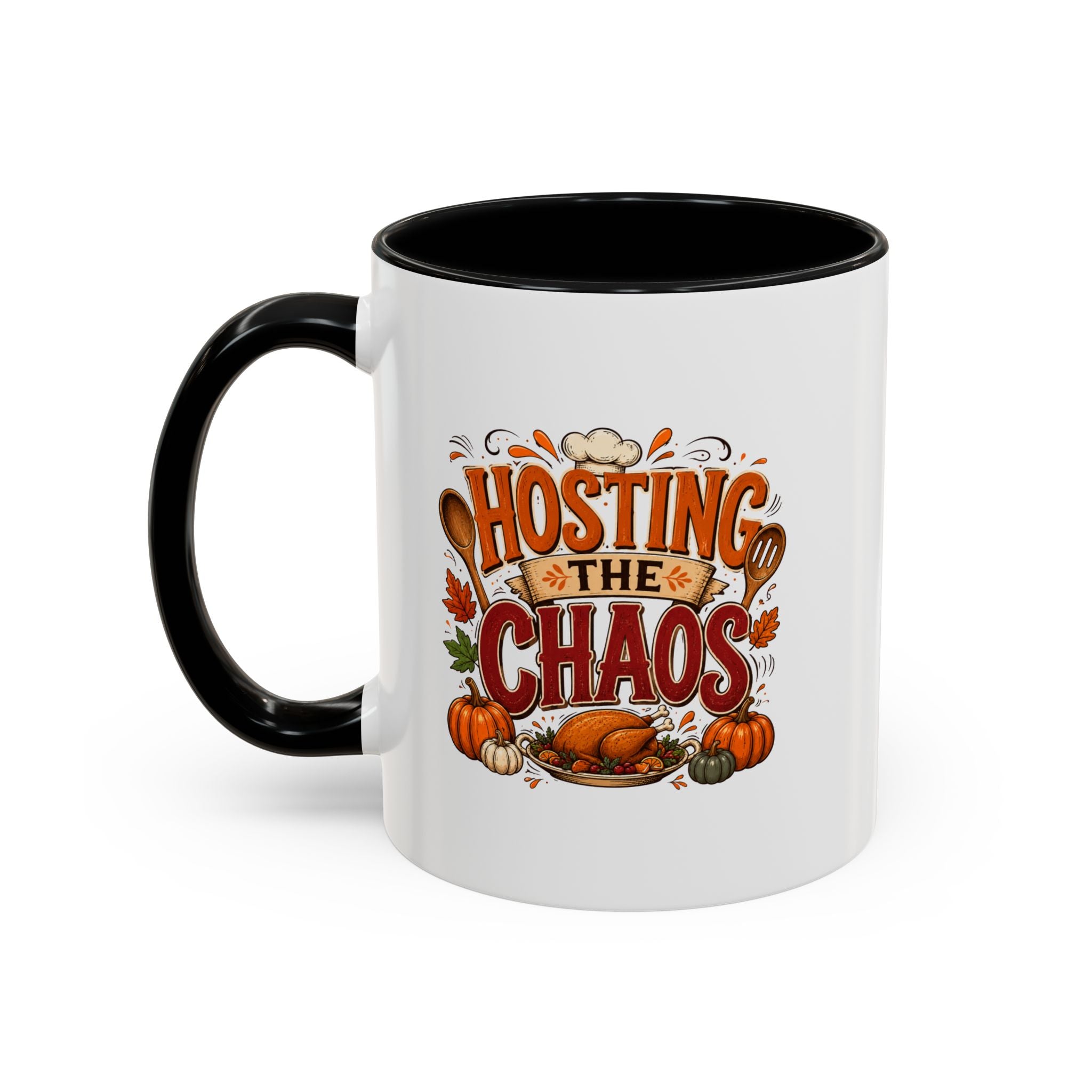 Thanksgiving Mug Hosting the Chaos Accent Coffee Mug — Thanksgiving Pumpkin Fall Kitchen Gift