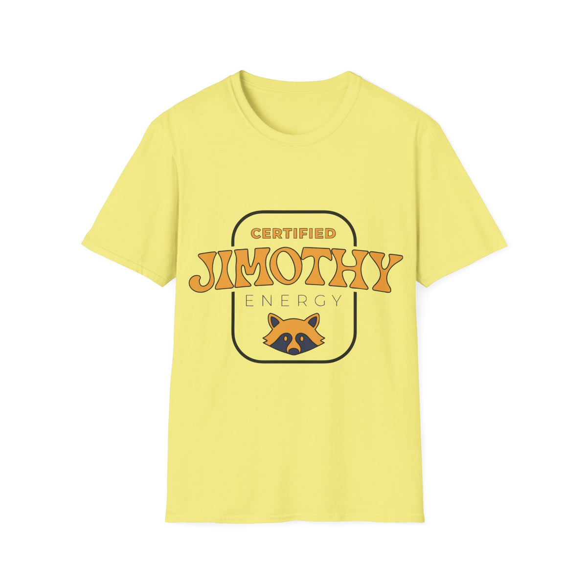 "Certified Jimothy Energy" Raccoon Emblem Graphic Tee - Trending Now - September 2026