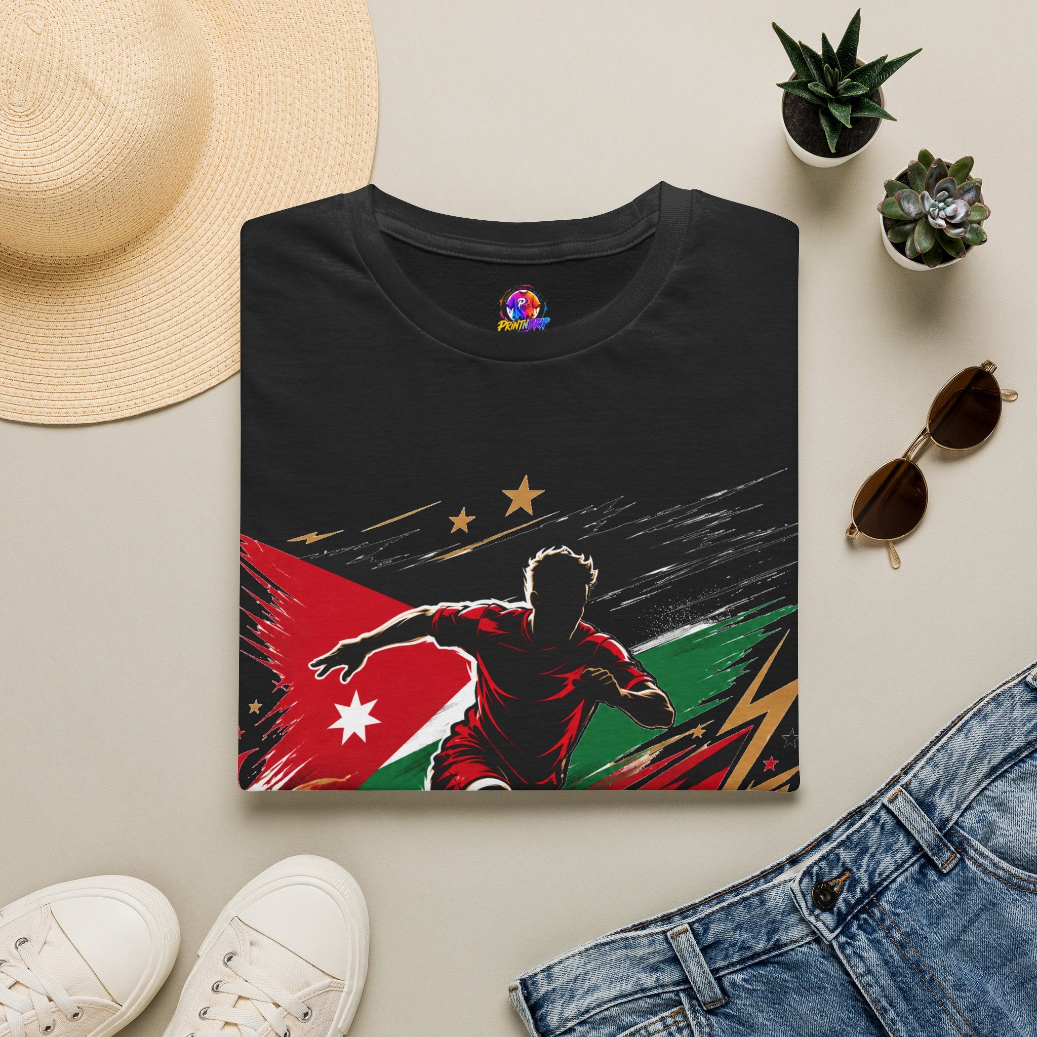Jordan Soccer T‑Shirt — Desert Courage Flag Design