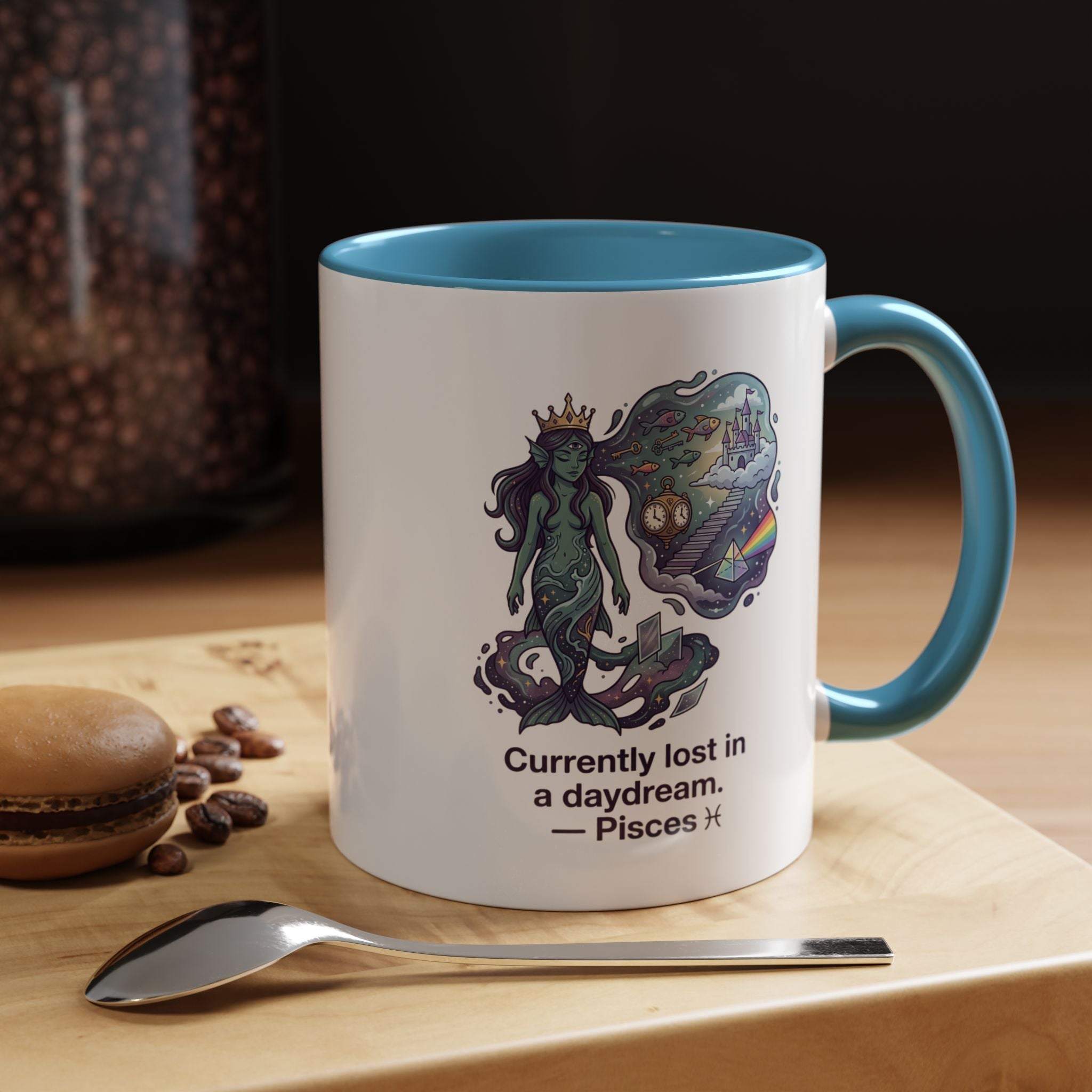 Pisces Daydream Accent Coffee Mug — "Currently lost in a daydream" Astrological Zodiac Gift