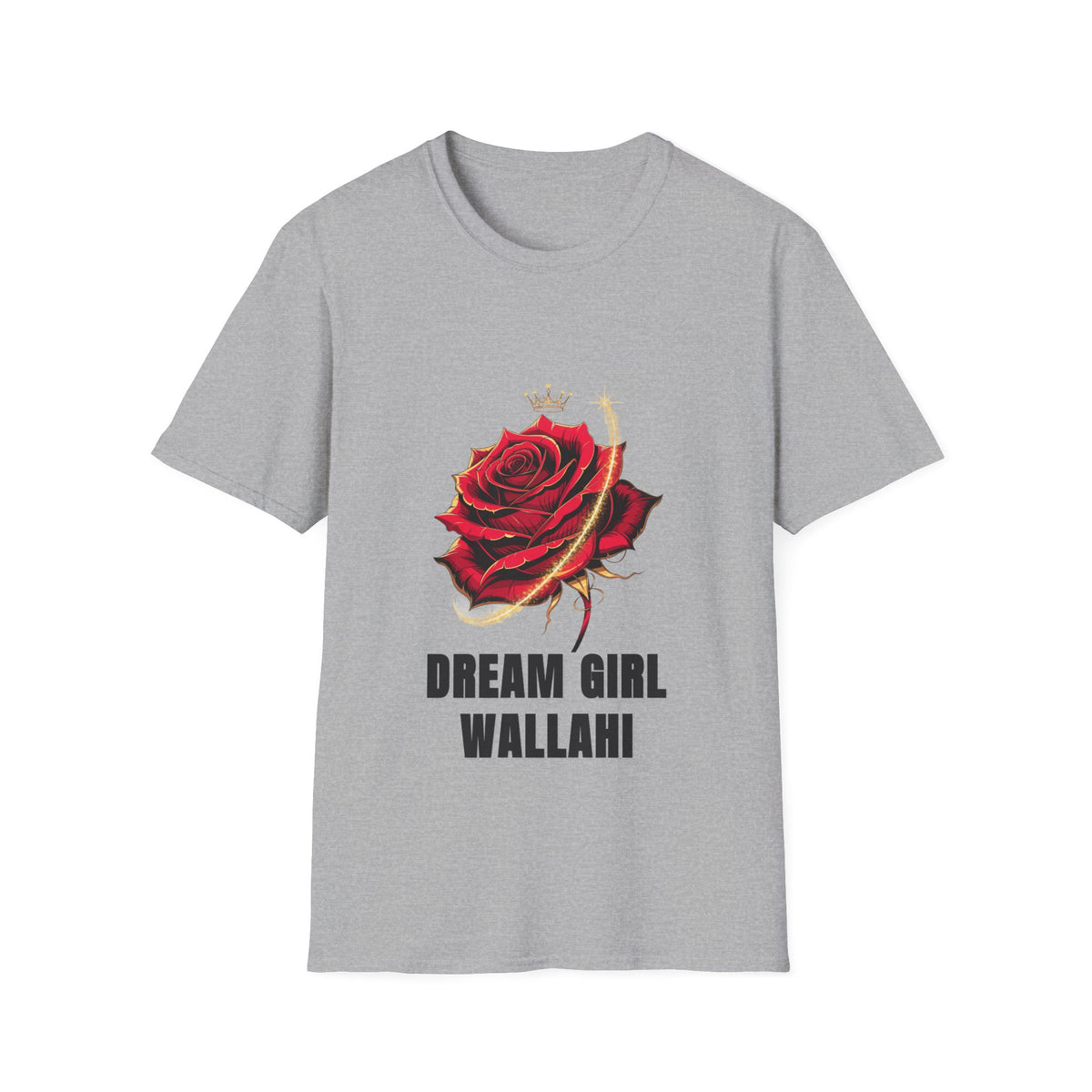 Dream Girl Wallahi Rose T-Shirt — Crowned Red Rose Graphic Tee - Trending Now - August 2026