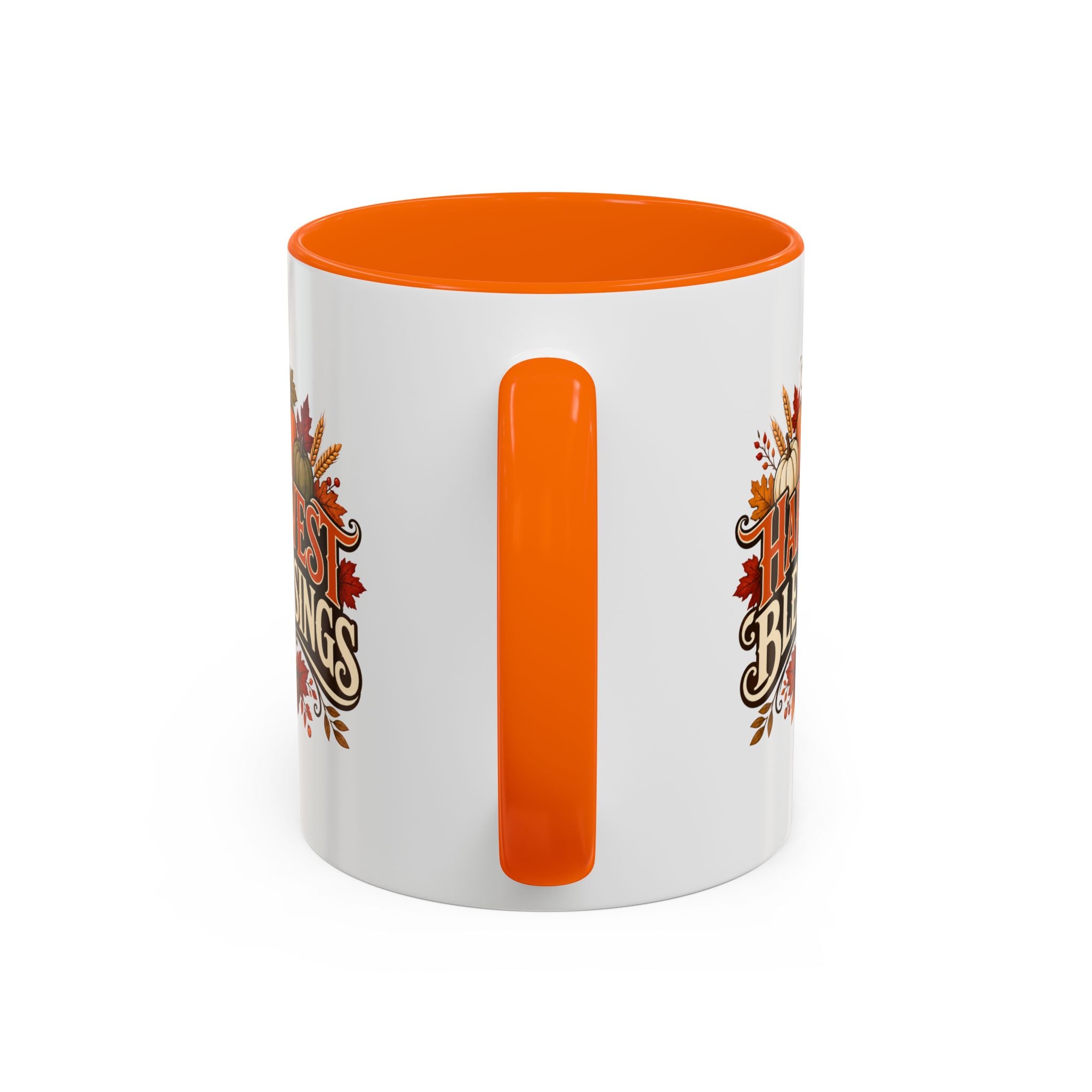Thanksgiving Mug Harvest Blessings Coffee Mug — Thanksgiving Pumpkin Accent Mug
