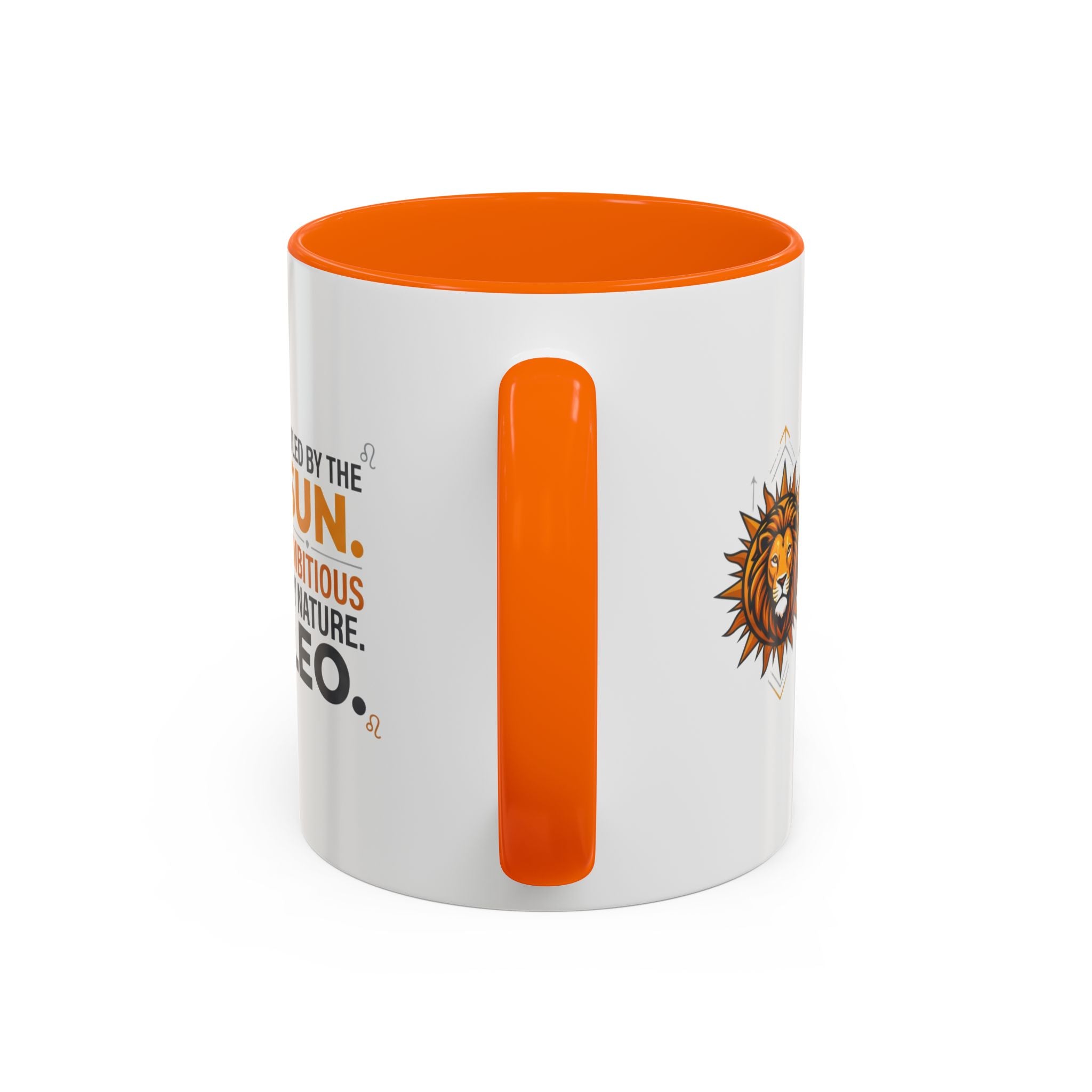 Leo Zodiac Coffee Mug — "Ruled by the Sun. Ambitious by Nature. LEO." Accent Ceramic Mug