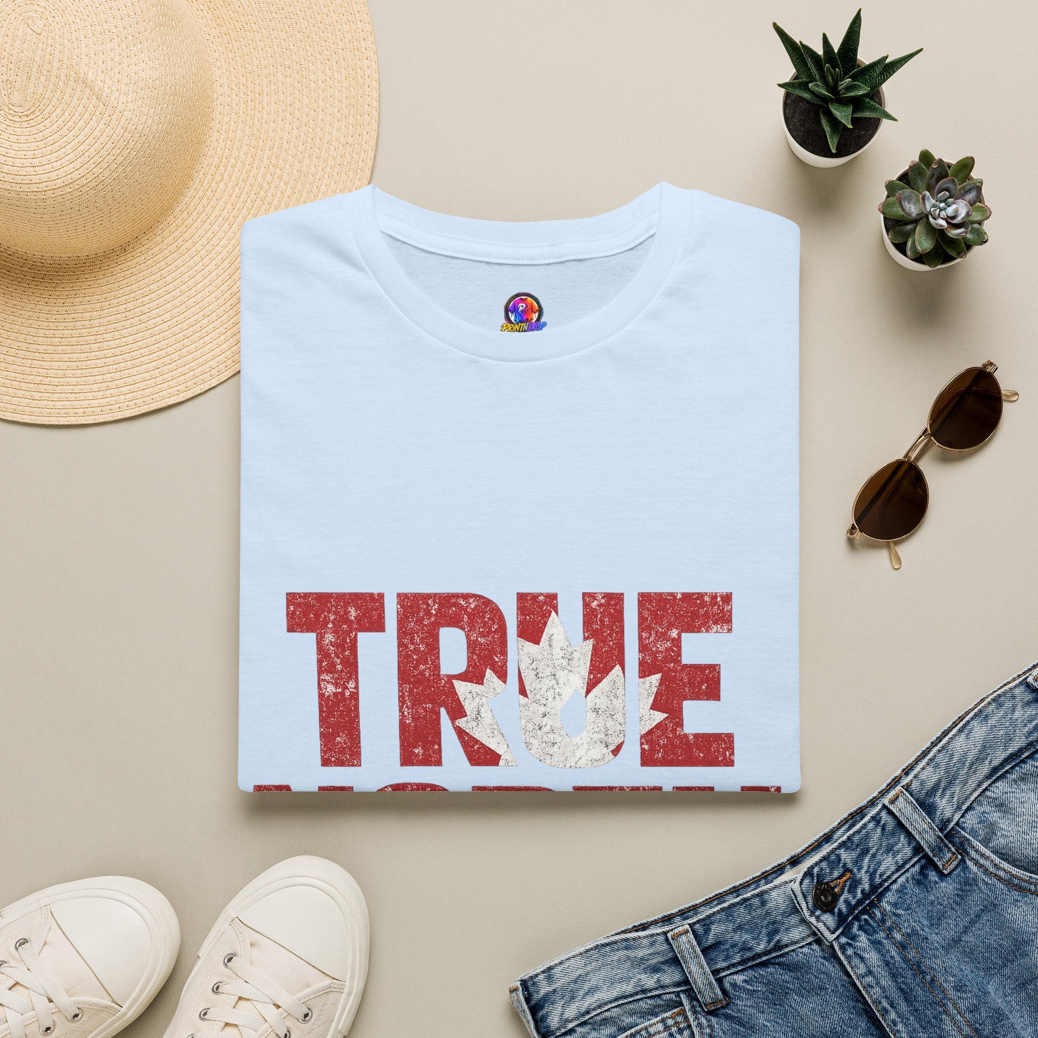 Canada True North Football T-Shirt — Vintage Canadian Maple Leaf Team Tee