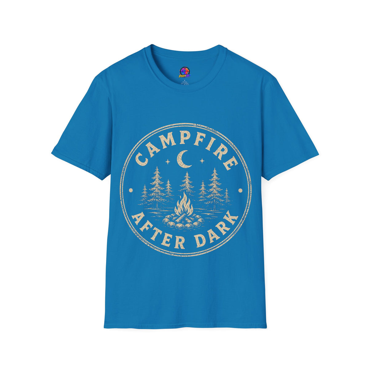 Campfire After Dark T-Shirt — Vintage Moon & Pines Camping Tee