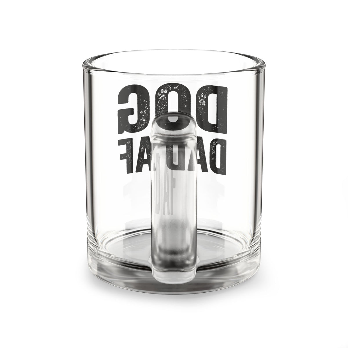 Funny Glass Mug Glass Mug — "Dog Dad AF" 10oz Clear Beer & Coffee Glass for Dog Lovers, Funny Gift for Father's Day