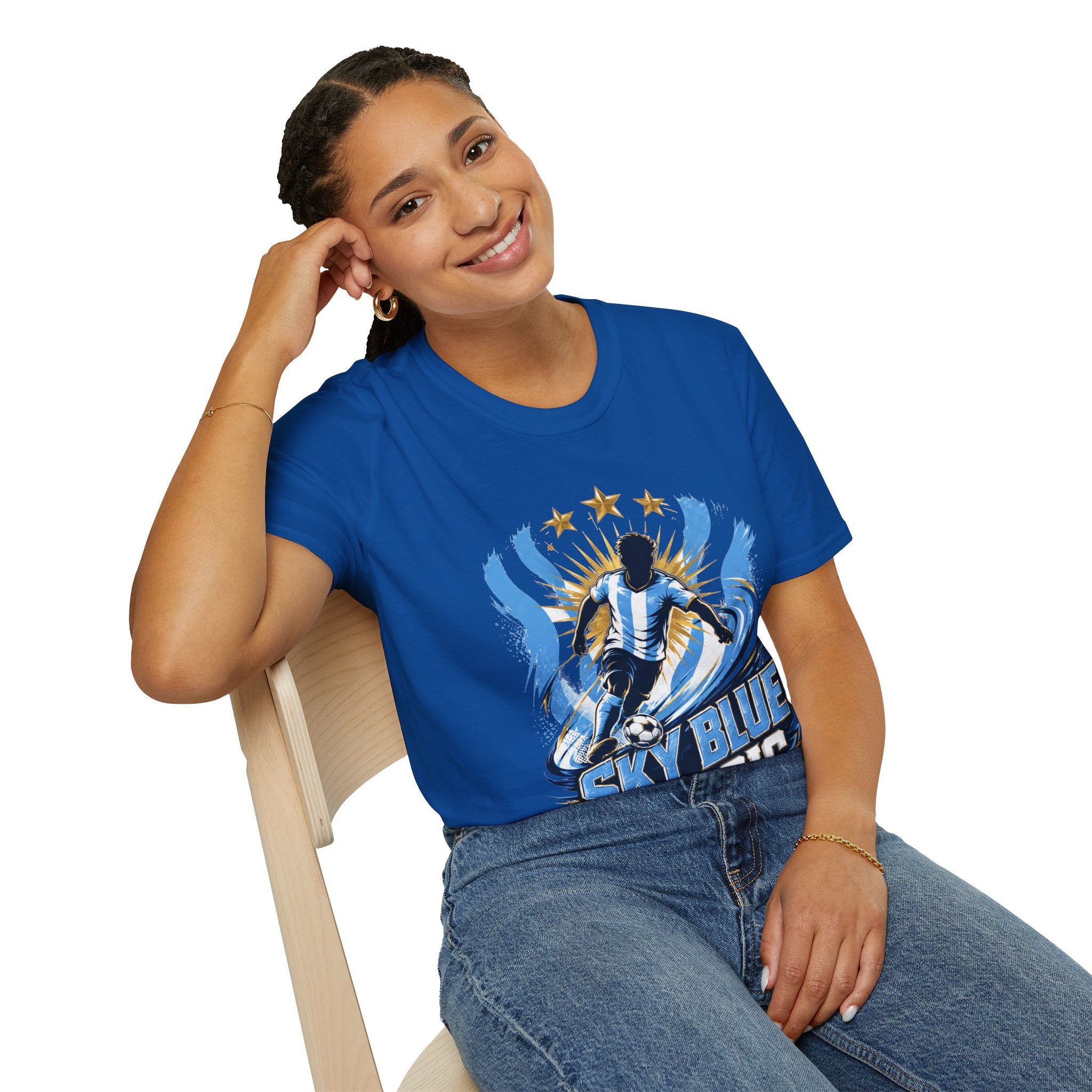Argentina Sky Blue Magic Soccer T-Shirt — Argentinian Football Player Graphic Tee
