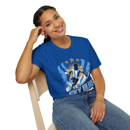 Argentina Sky Blue Magic Soccer T-Shirt — Argentinian Football Player Graphic Tee