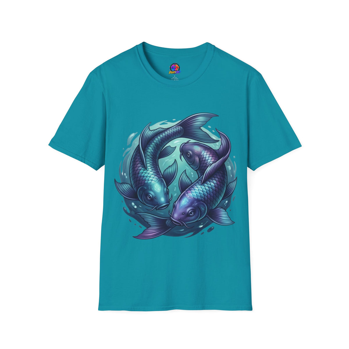 Pisces Zodiac Koi Fish Tee — Yin Yang Aquatic Graphic T-Shirt
