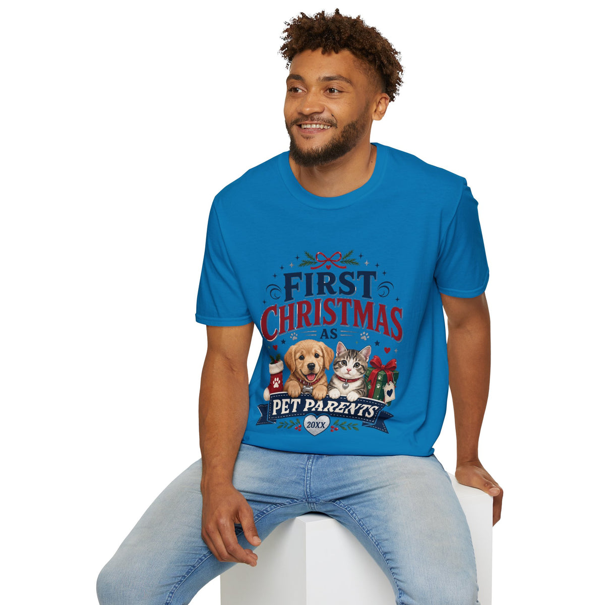 T-Shirt — "First Christmas as Pet Parents" Holiday Tee