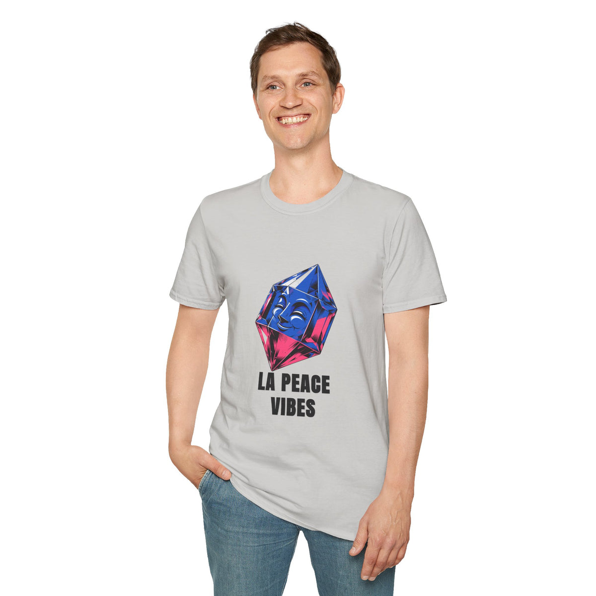 Peace Vibes T-Shirt — Blue Crystal Smiling Buddha Graphic Tee - Trending Now - August 2026