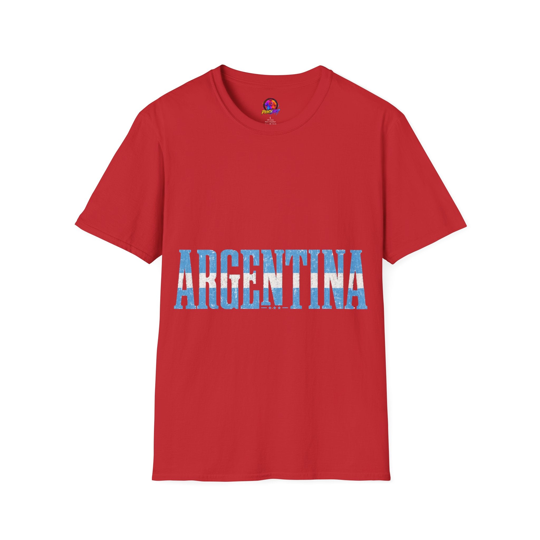 Argentina Stencil Tee — Horizontal Blue Text Argentina T-Shirt