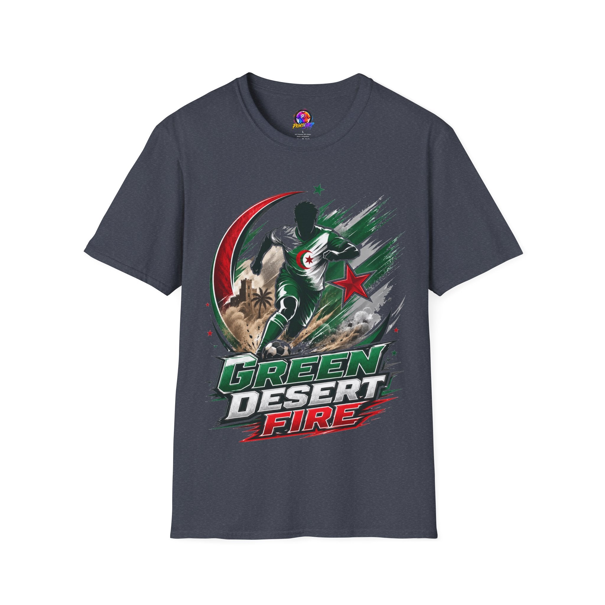 Algeria Football Fan Tee — "Green Desert Fire" Soccer Shirt