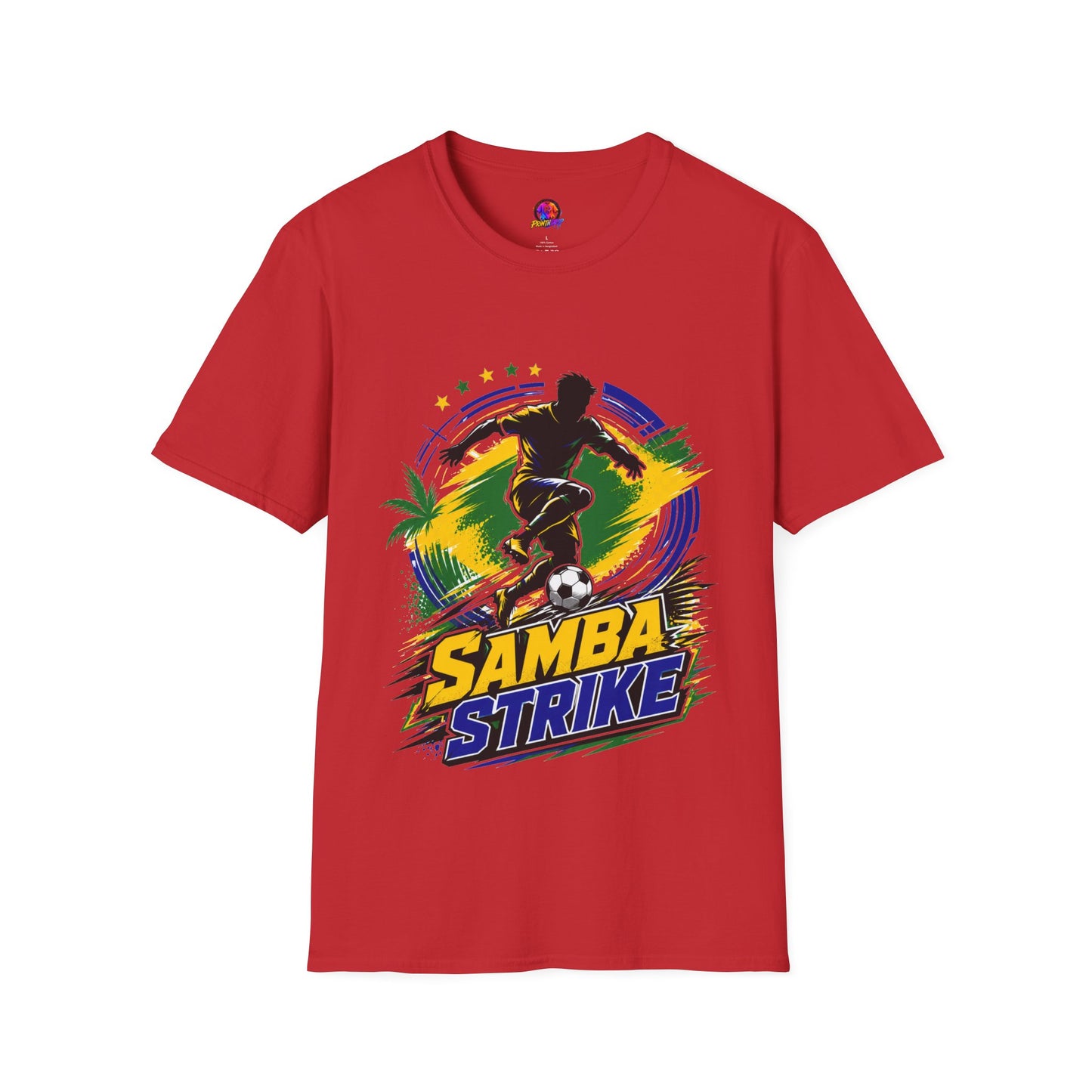 Brazil  Samba Strike Soccer T-Shirt — Brazilian Football Player Graphic Tee
