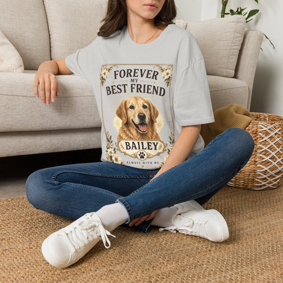 Forever My Best Friend Dog T-Shirt — Personalized Golden Retriever Tribute