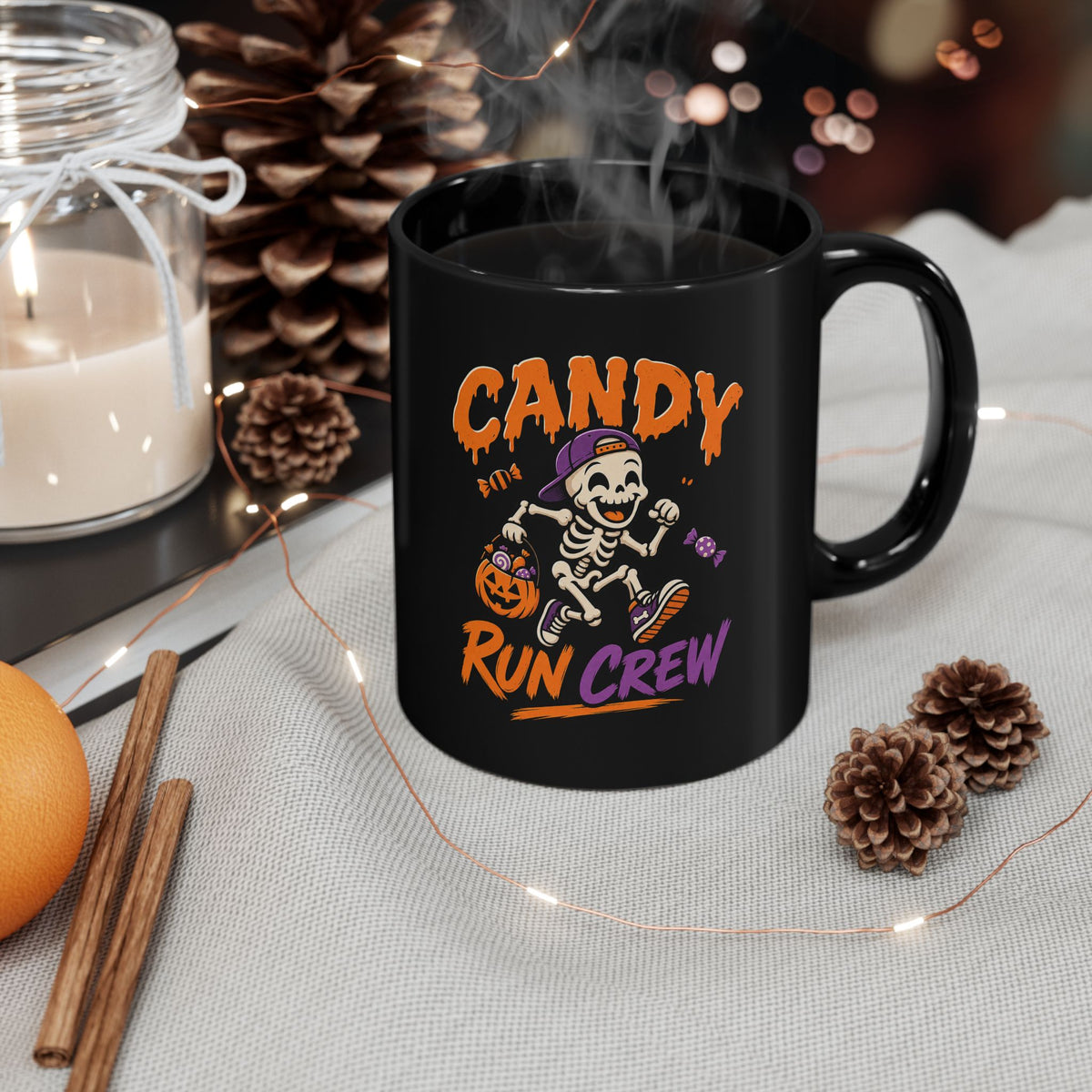 Candy Run Crew Halloween Mug — Black Ceramic Coffee Cup (11oz/15oz)