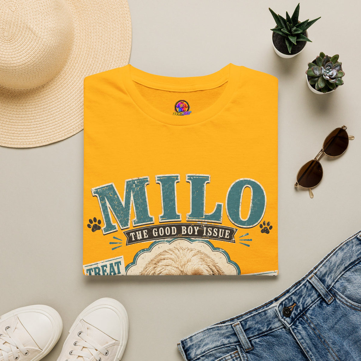 Milo "The Good Boy Issue" Dog Portrait T-Shirt