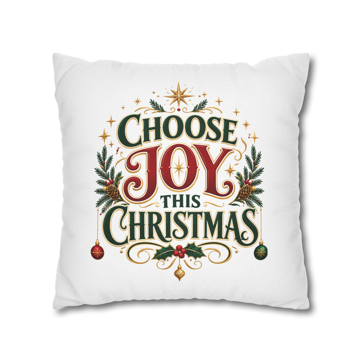Choose Joy This Christmas Pillowcase – Festive Holiday Decorative Throw Pillow Cover