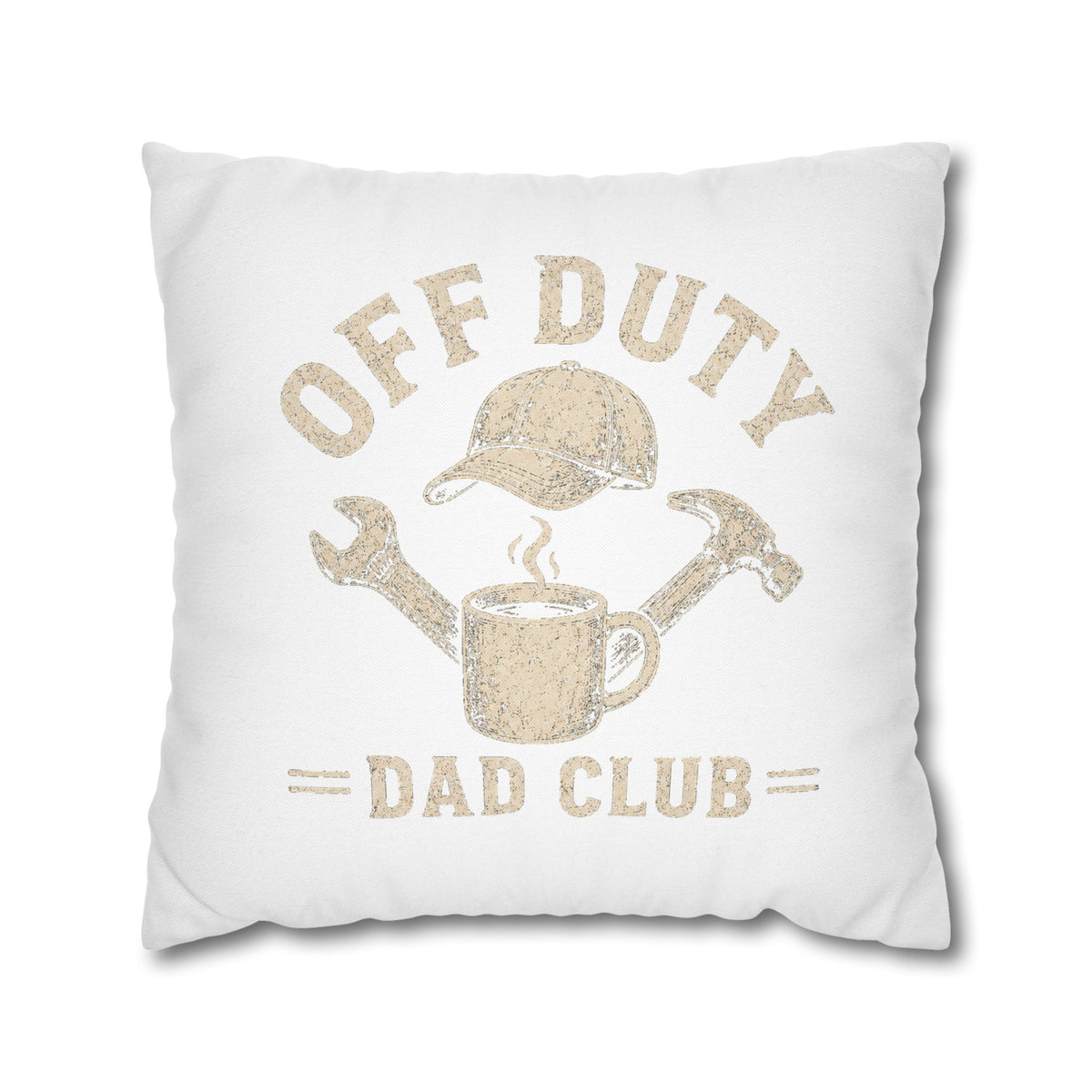 Off Duty Dad Club Pillowcase — ‘Off Duty’ Coffee & Tools Decorative Throw Pillowcase Milo Bailey Dog Dad Mom