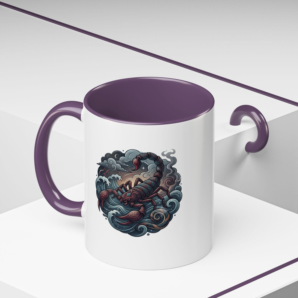 Scorpion Ocean Accent Coffee Mug – Nautical Tattoo-Style
