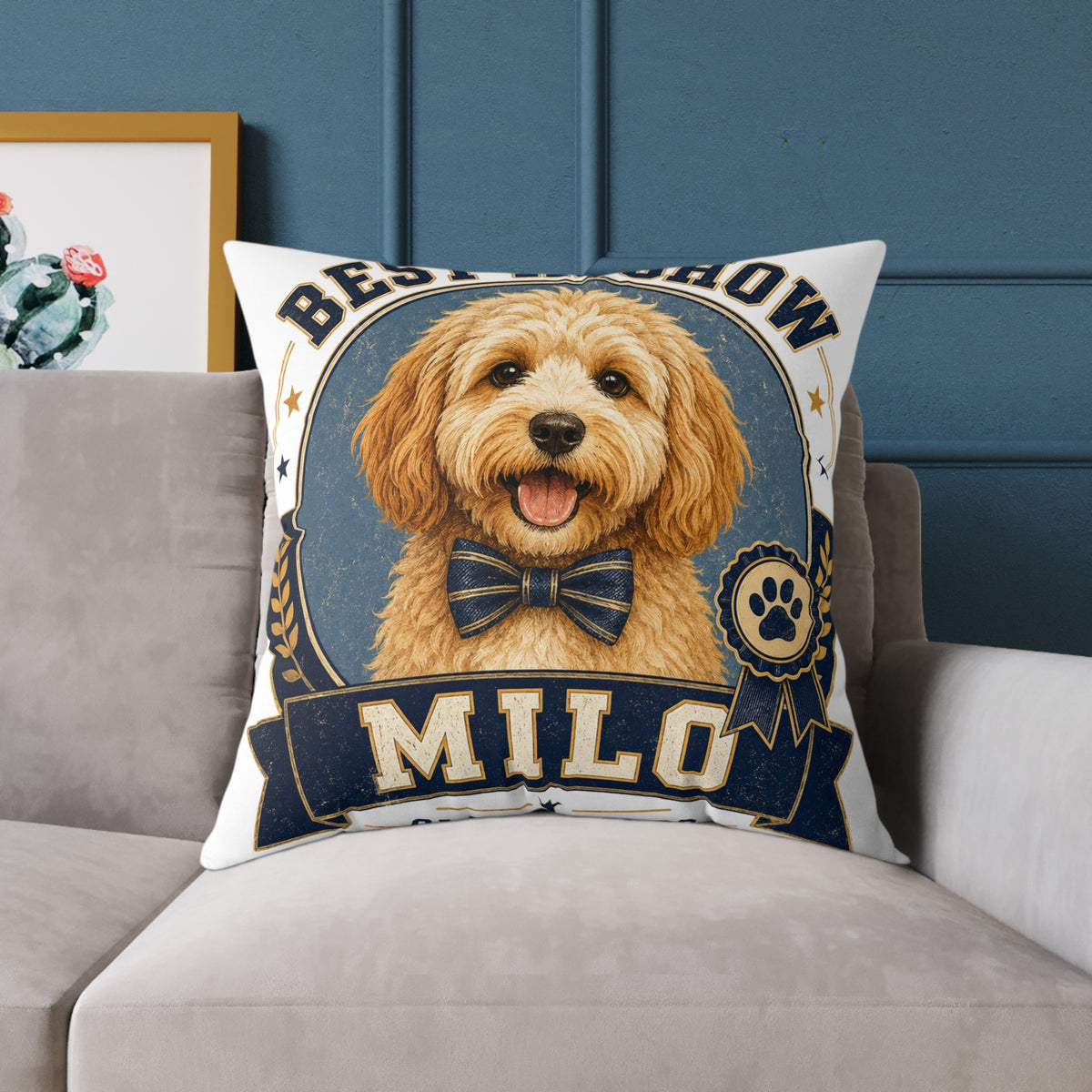 Best in Show Personalized Dog Pillow — Milo Bailey Dog Dad Mom  Milo Custom Pet Throw Pillow