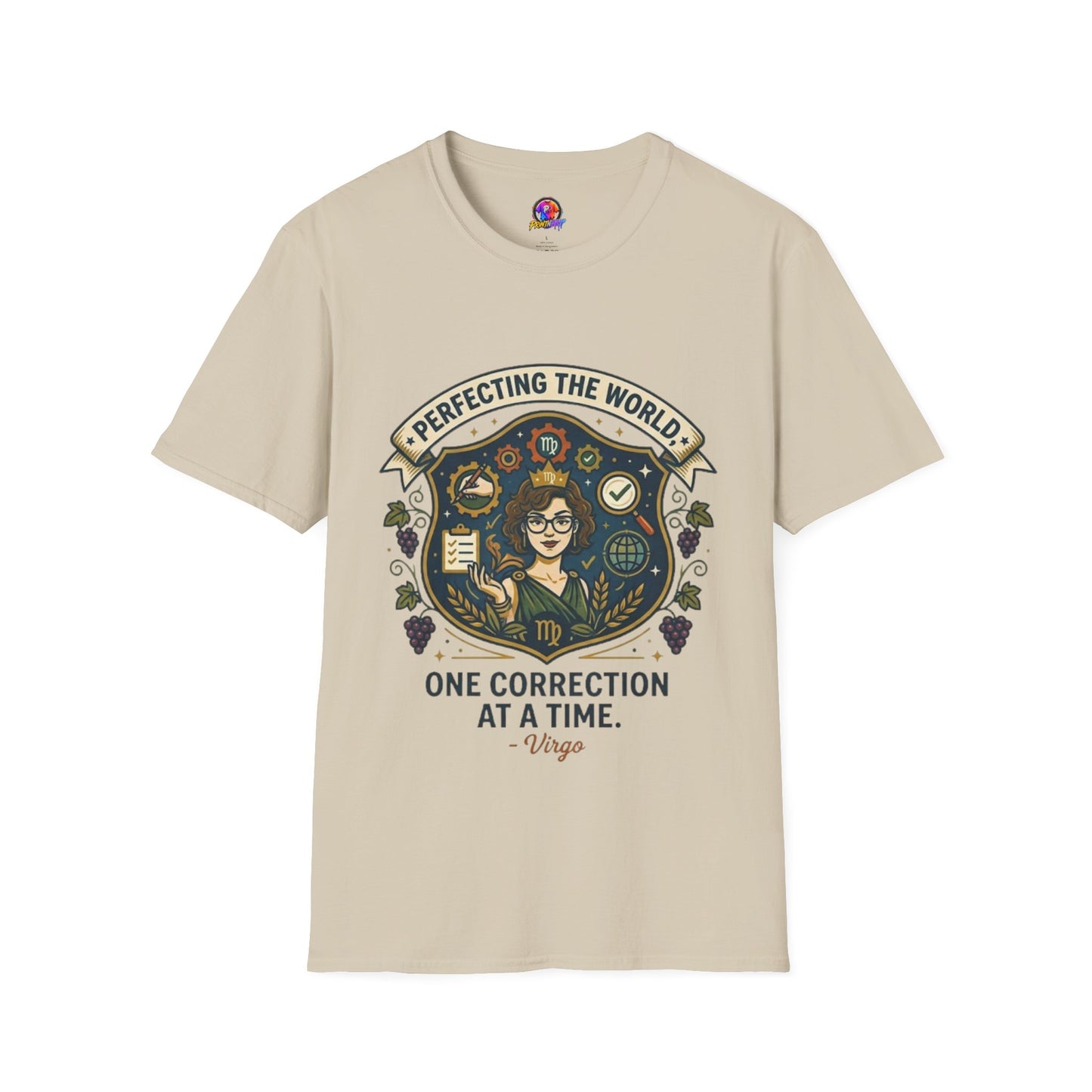 Virgo T‑Shirt — "Perfecting the World One Correction at a Time" Zodiac Tee
