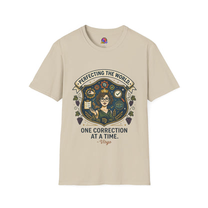 Virgo T‑Shirt — "Perfecting the World One Correction at a Time" Zodiac Tee