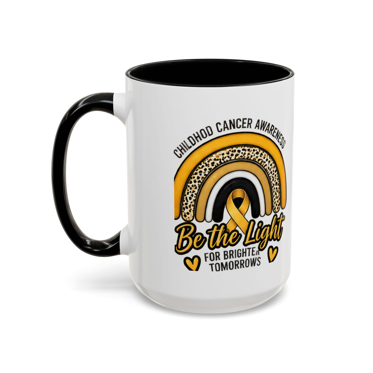 Childhood Cancer Awareness Accent Coffee Mug — "Be the Light" 11/15oz