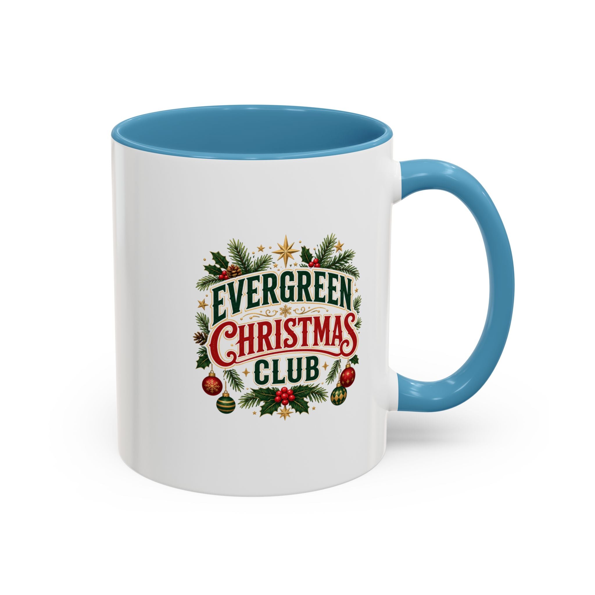 Evergreen Christmas Club Accent Coffee Mug – Festive Holiday Tea & Coffee Cup