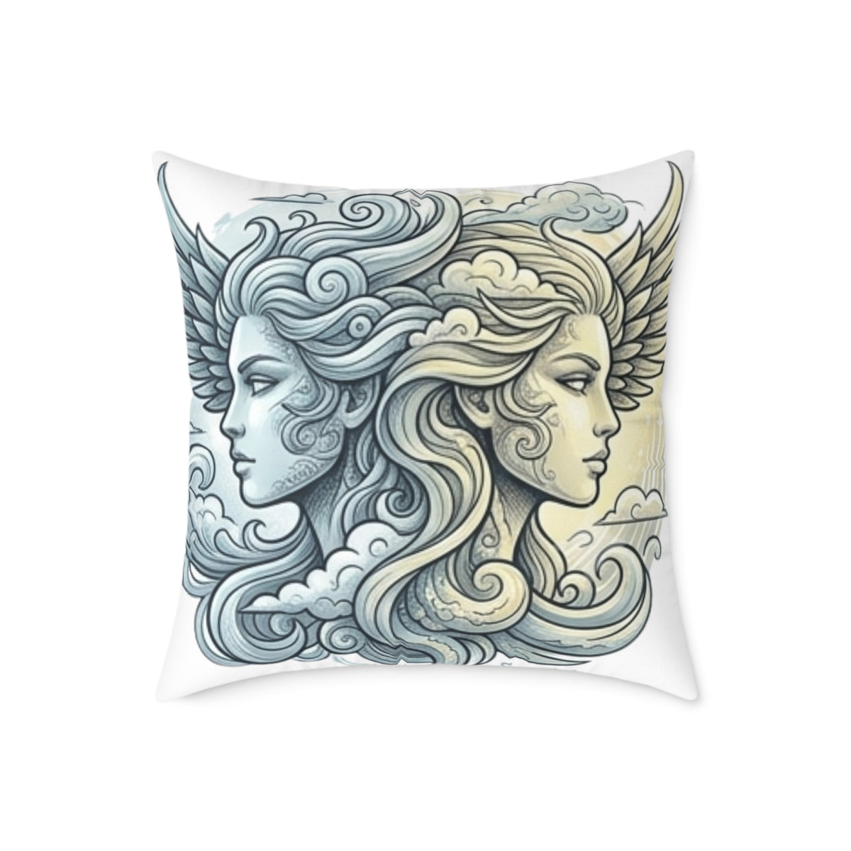 Gemini Zodiac Astrological Double Face Square Poly Canvas Pillow