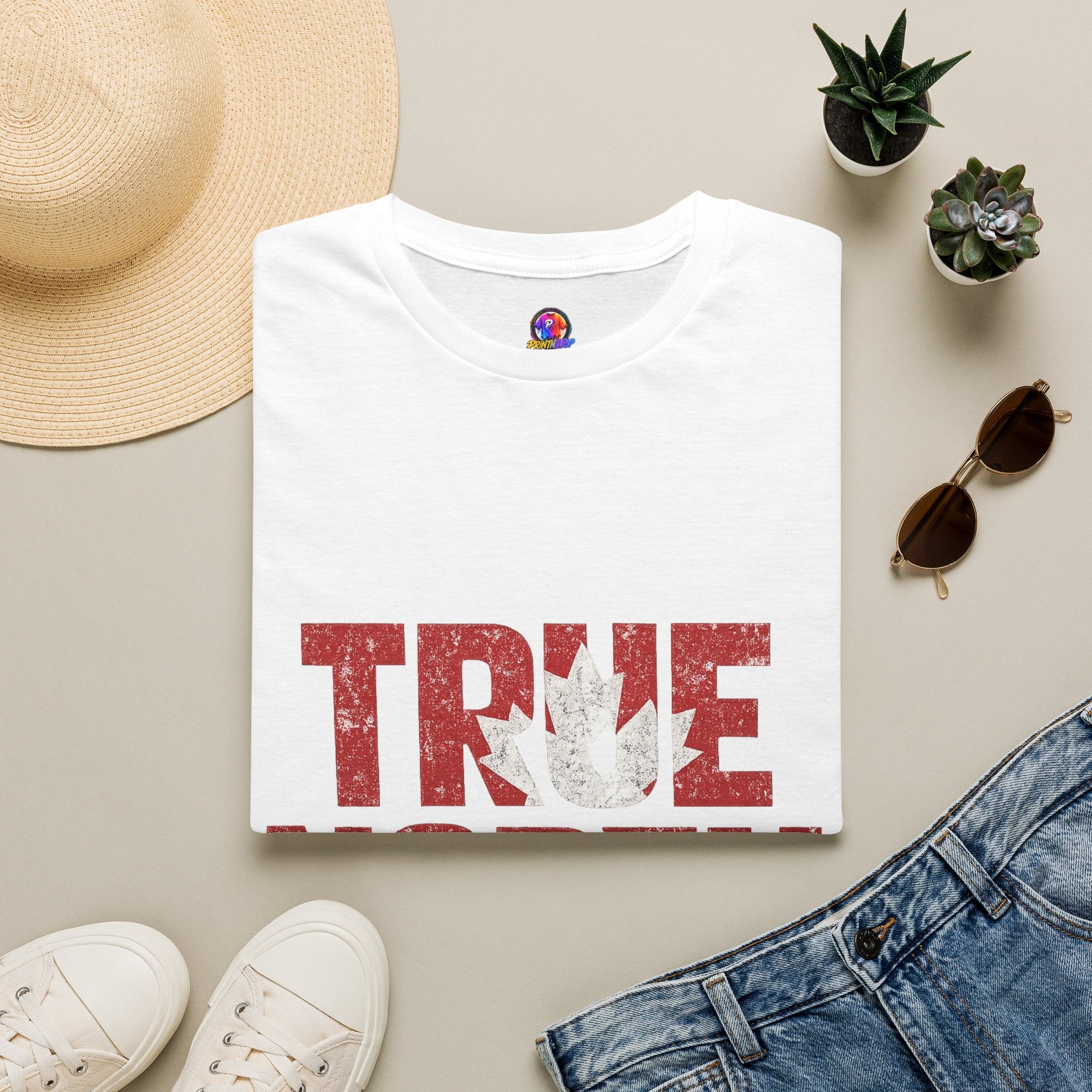 Canada True North Football T-Shirt — Vintage Canadian Maple Leaf Team Tee