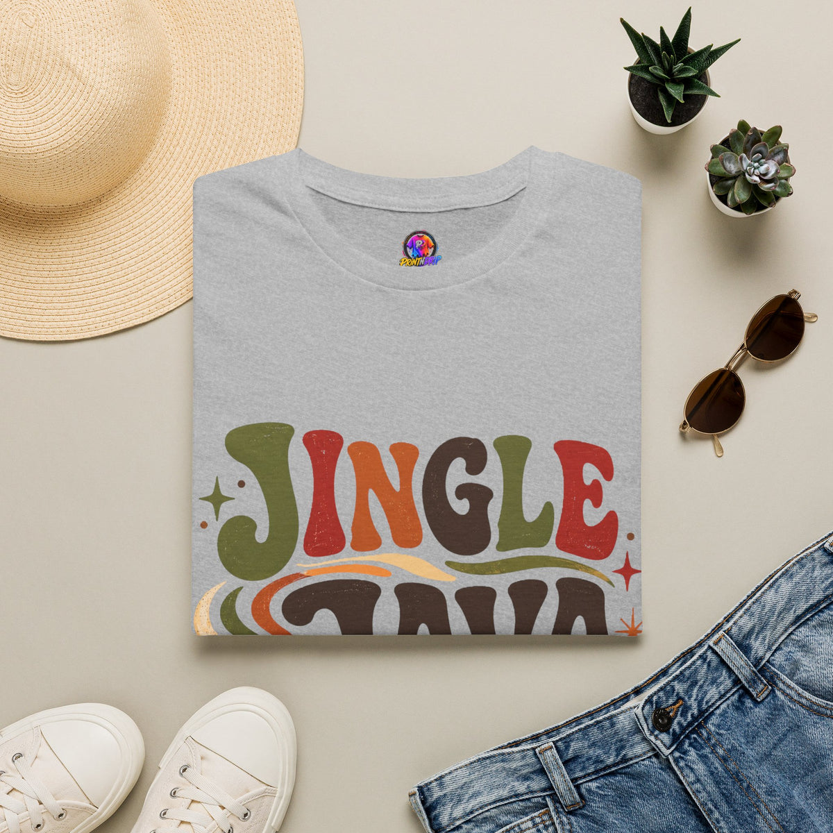 Retro "Jingle Java Vibes" T-Shirt