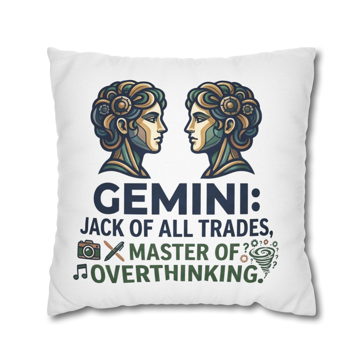 Gemini Pillowcase – "Jack of All Trades, Master of Overthinking" Astrology Throw Pillow
