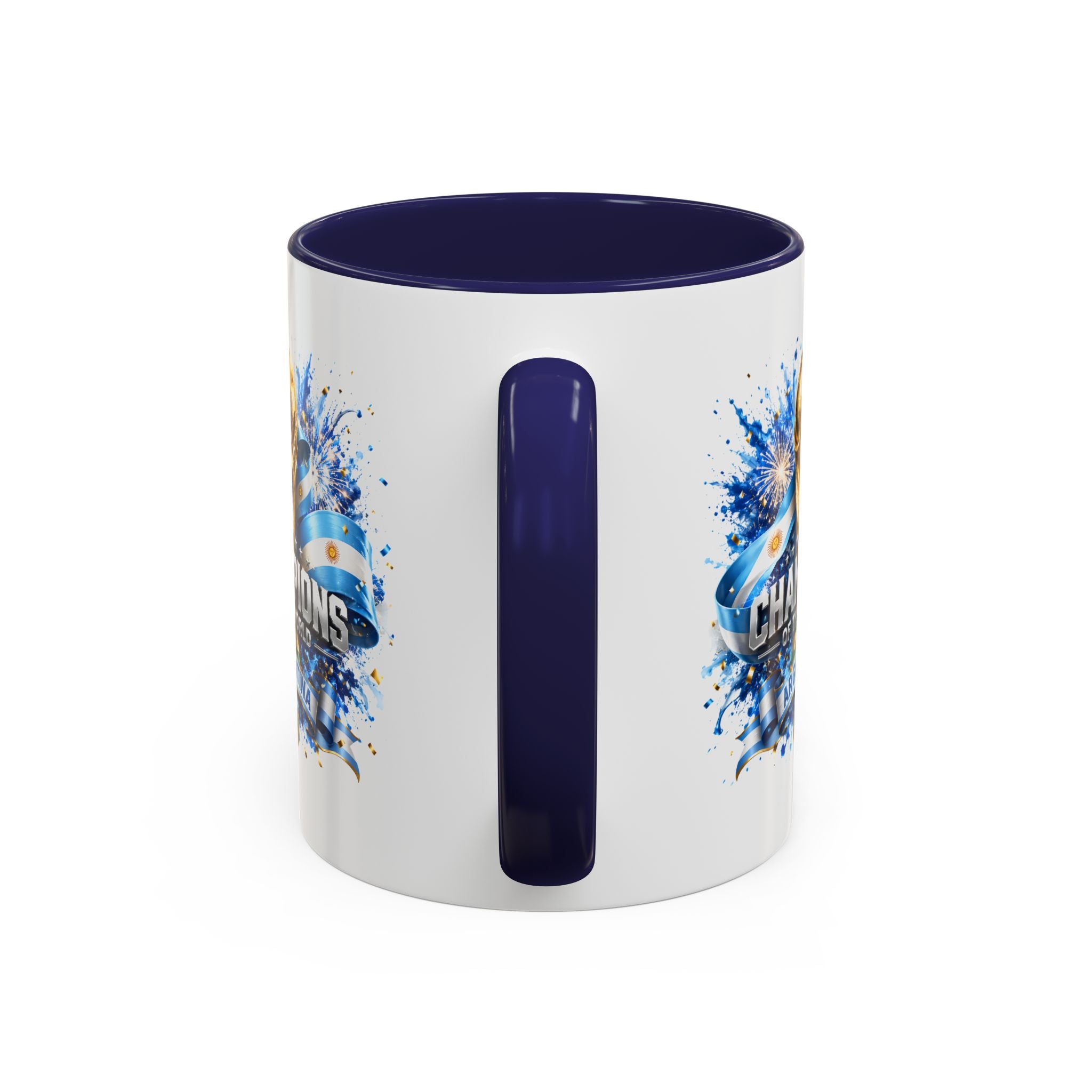 Argentina World Champions Coffee Mug — 'Champions of the World' Soccer Trophy Design