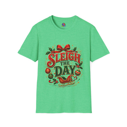Christmas T-Shirt — "Sleigh the Day" Holiday Graphic Tee
