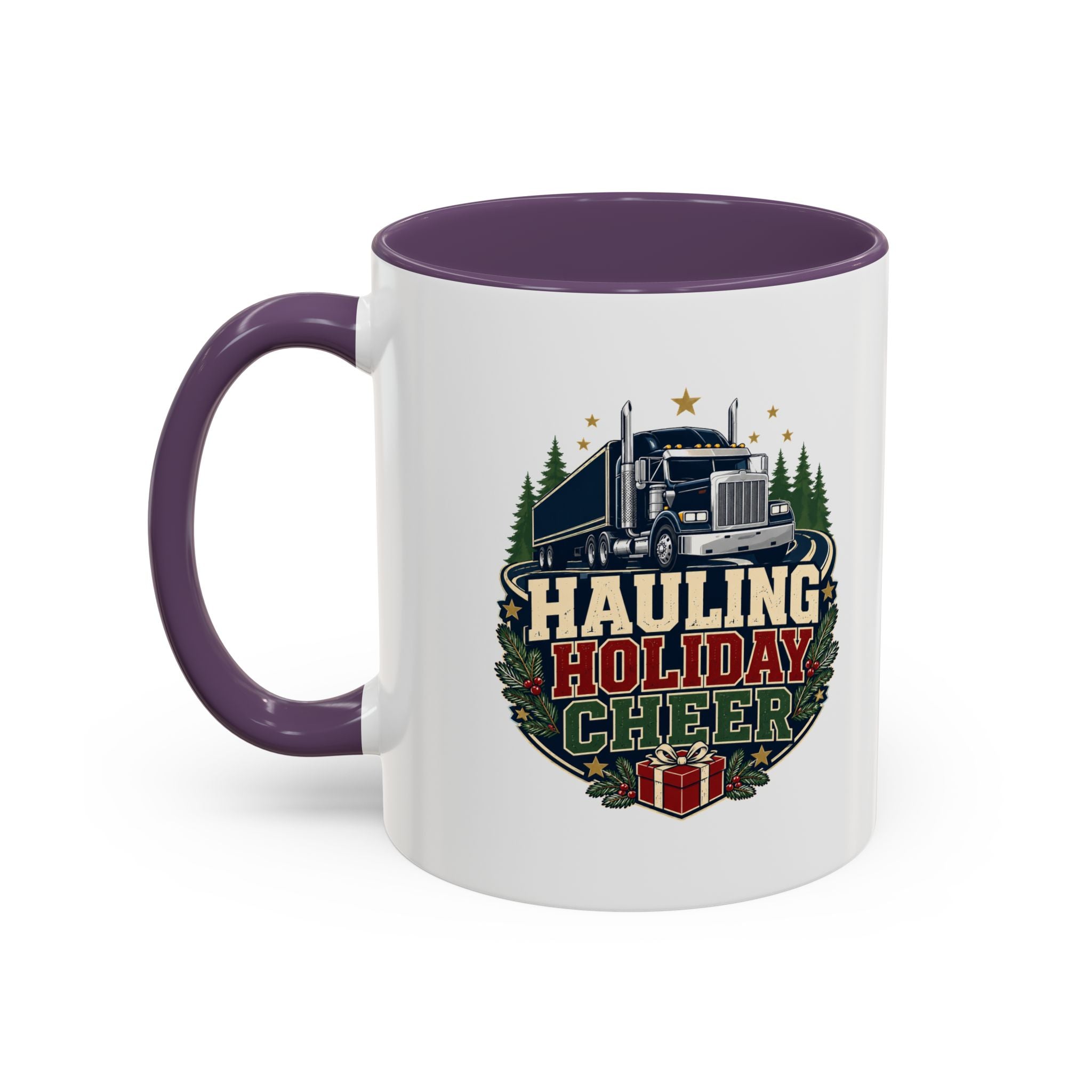 Modern Day Christmas Hauling Holiday Cheer Coffee Mug