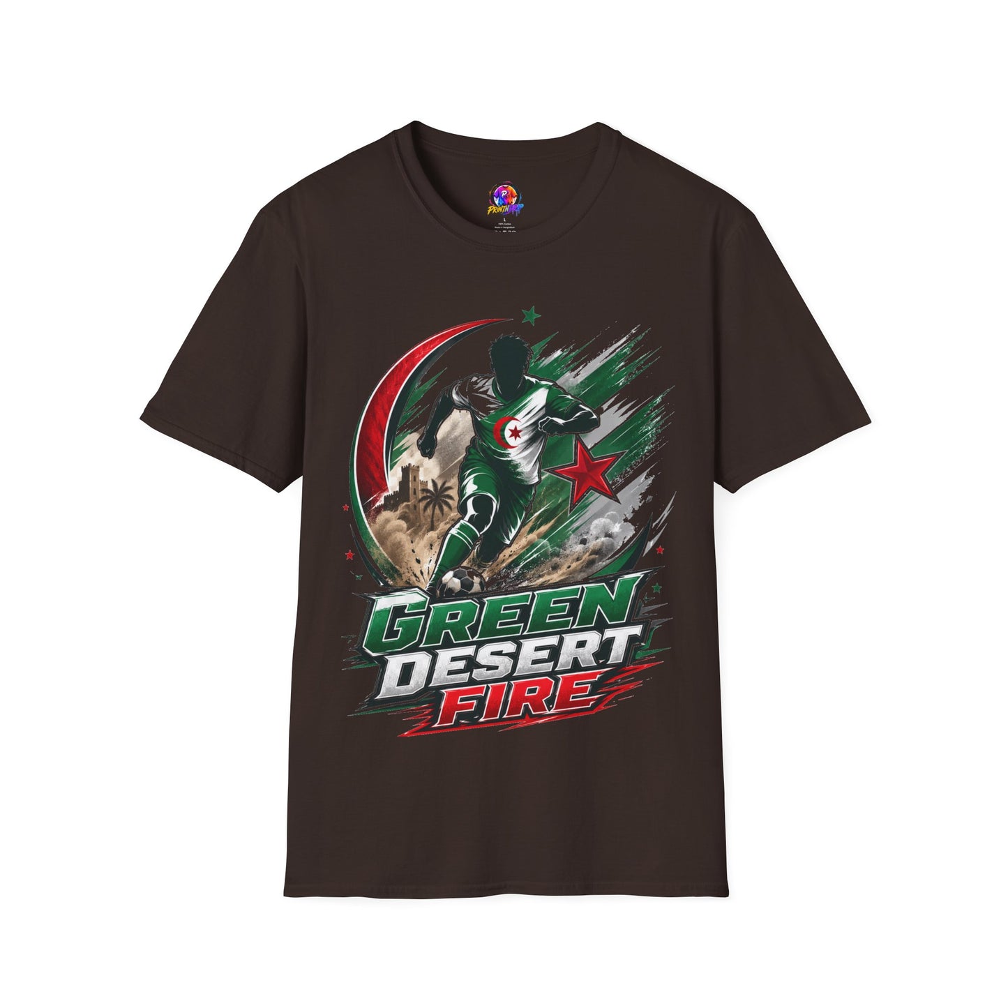 Algeria Football Fan Tee — "Green Desert Fire" Soccer Shirt