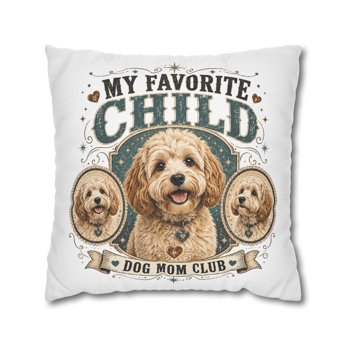 My Favorite Child Dog Mom Club Pillowcase Milo Bailey Dog Dad Mom — Doodle Pet Lover Decorative Throw Pillowcase