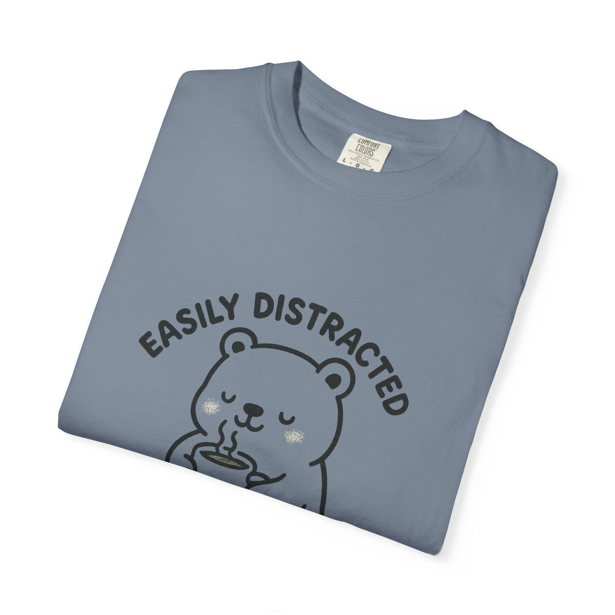 Hot Cocoa Bear T-Shirt — "Easily Distracted" Cute Winter Graphic Tee - Trending Now - October 2026