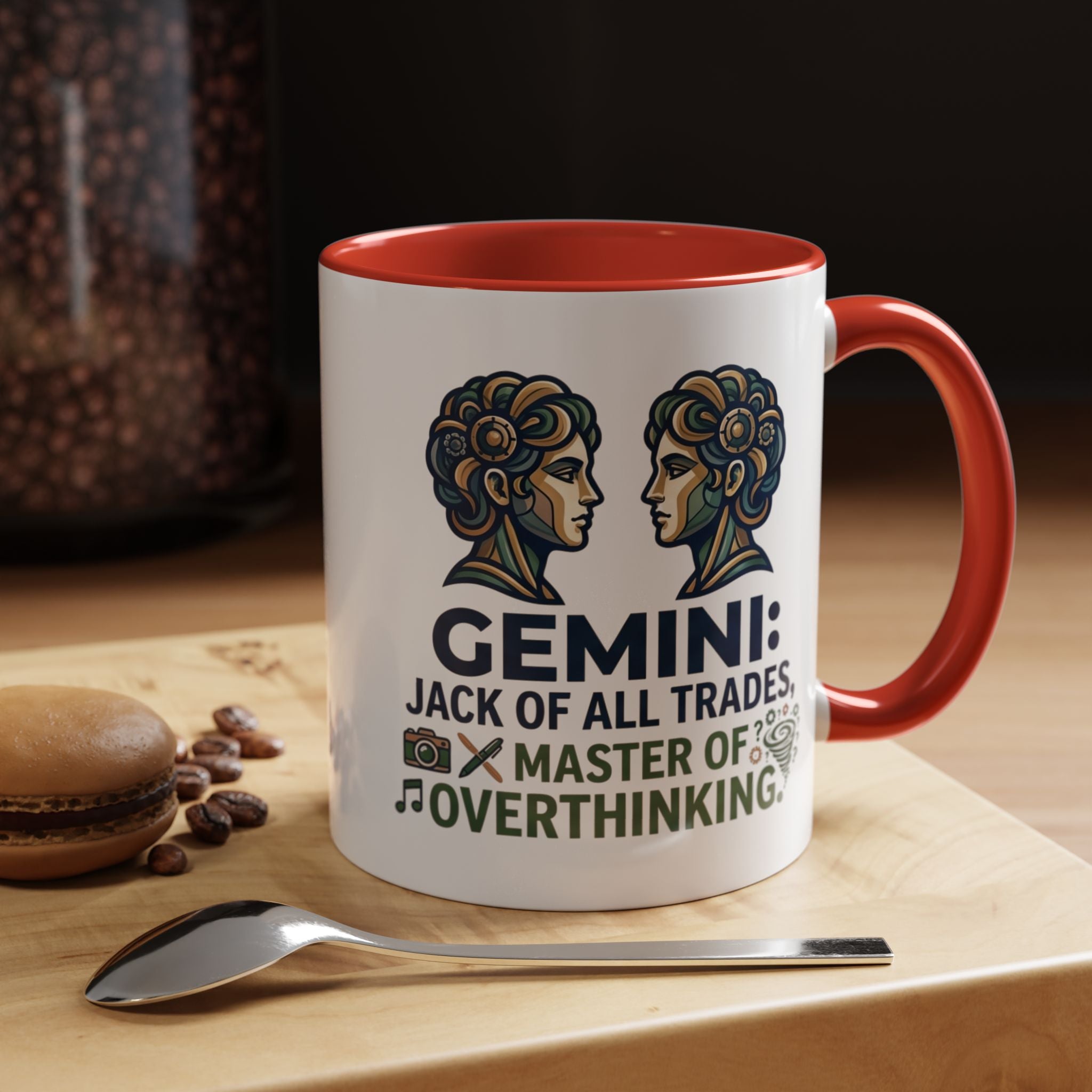 Gemini Coffee Mug – “Jack of All Trades, Master of Overthinking” Zodiac Accent Mug