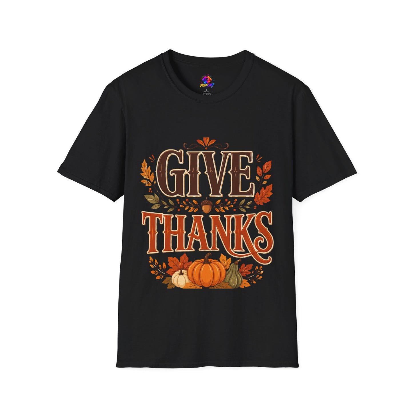 Give Thanks T-Shirt — Autumn Thanksgiving Graphic Tee