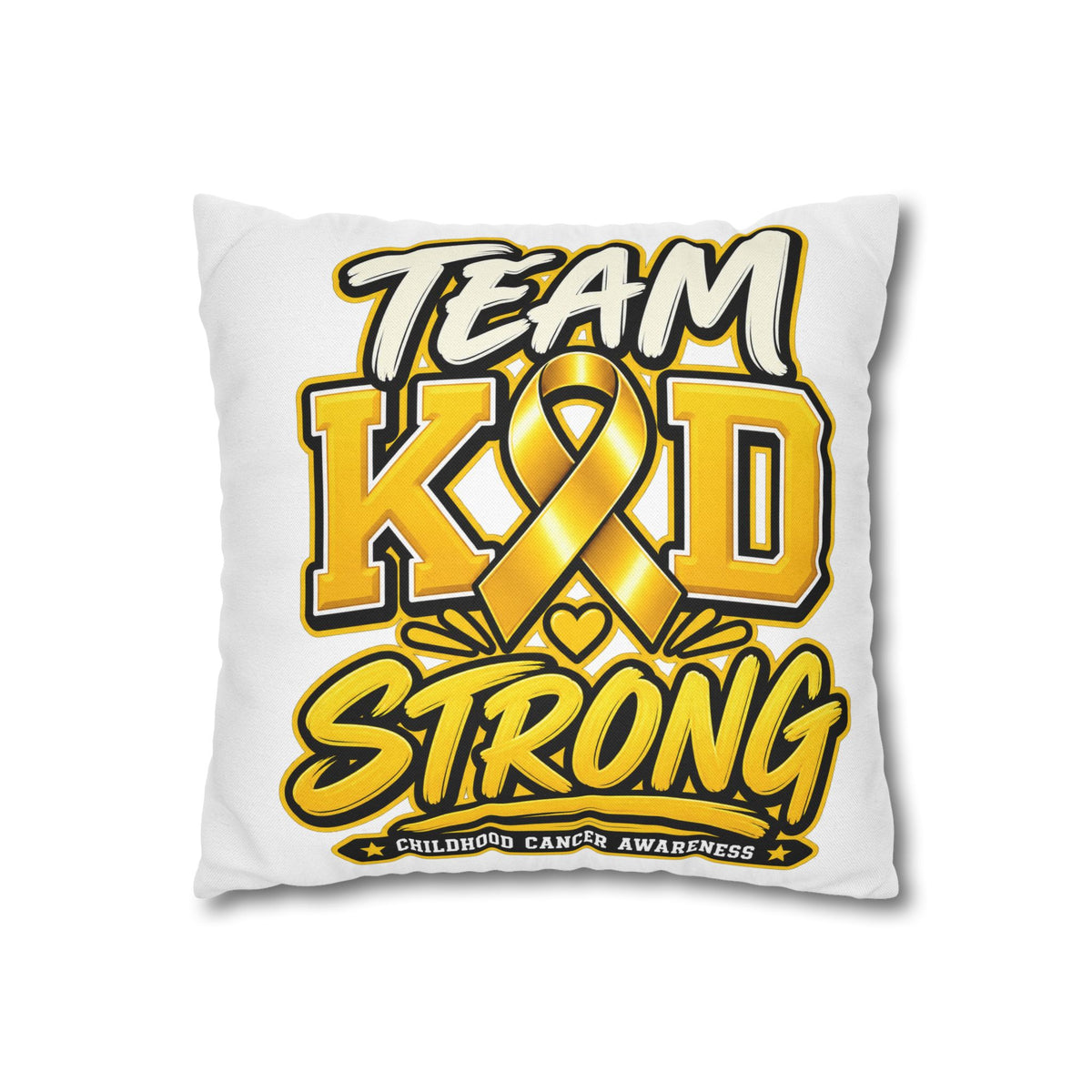 Team KID Strong Childhood Cancer Awareness Square Pillowcase