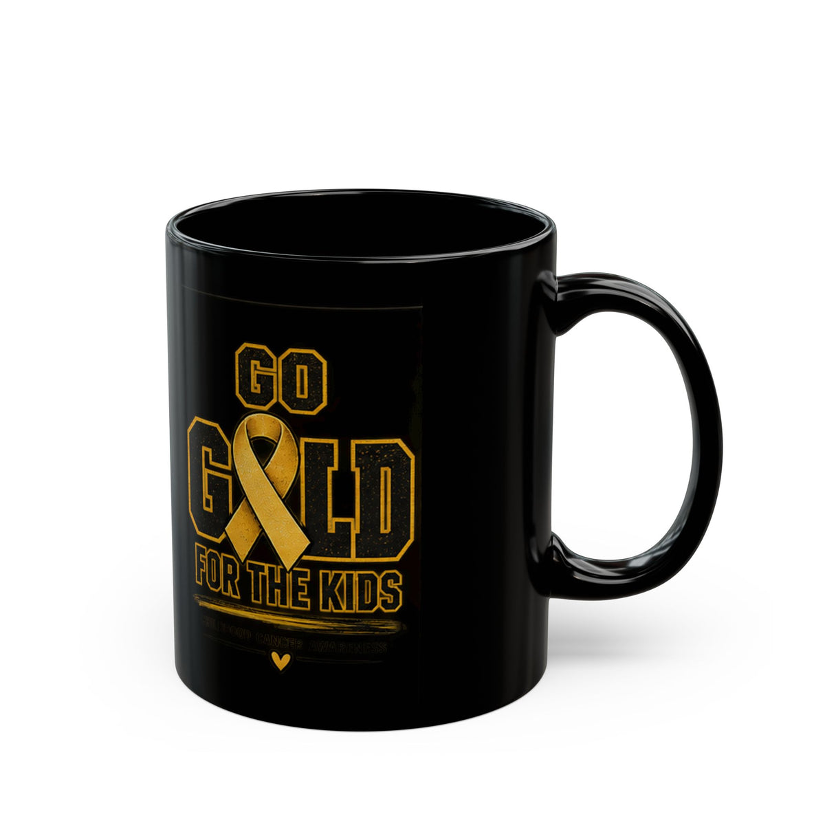 Childhood Cancer Go Gold For The Kids Black Awareness Mug (11oz, 15oz)