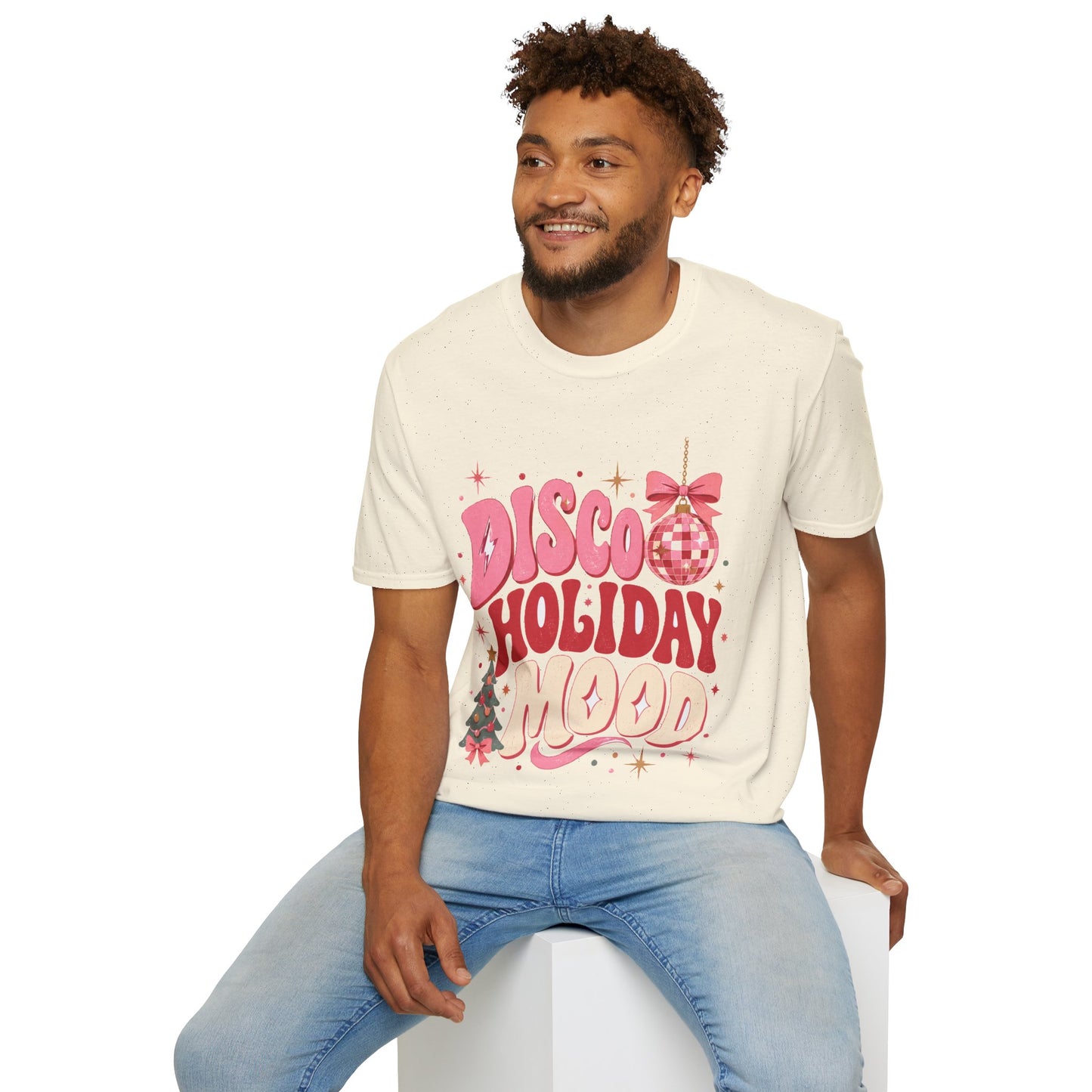 Disco Holiday T-Shirt — Retro Pink Disco Ball Christmas Tee