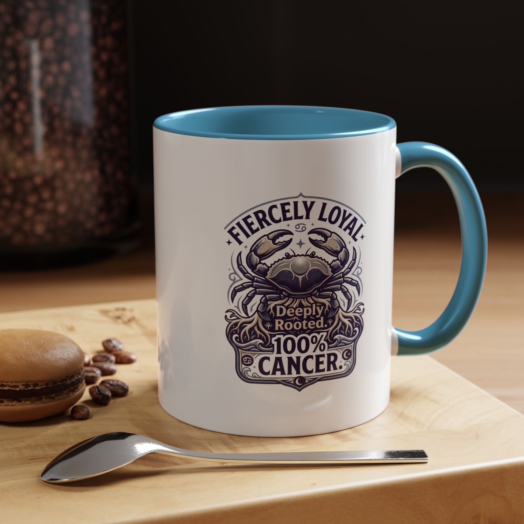 Cancer Zodiac Coffee Mug – "Fiercely Loyal, Deeply Rooted" Accent Mug