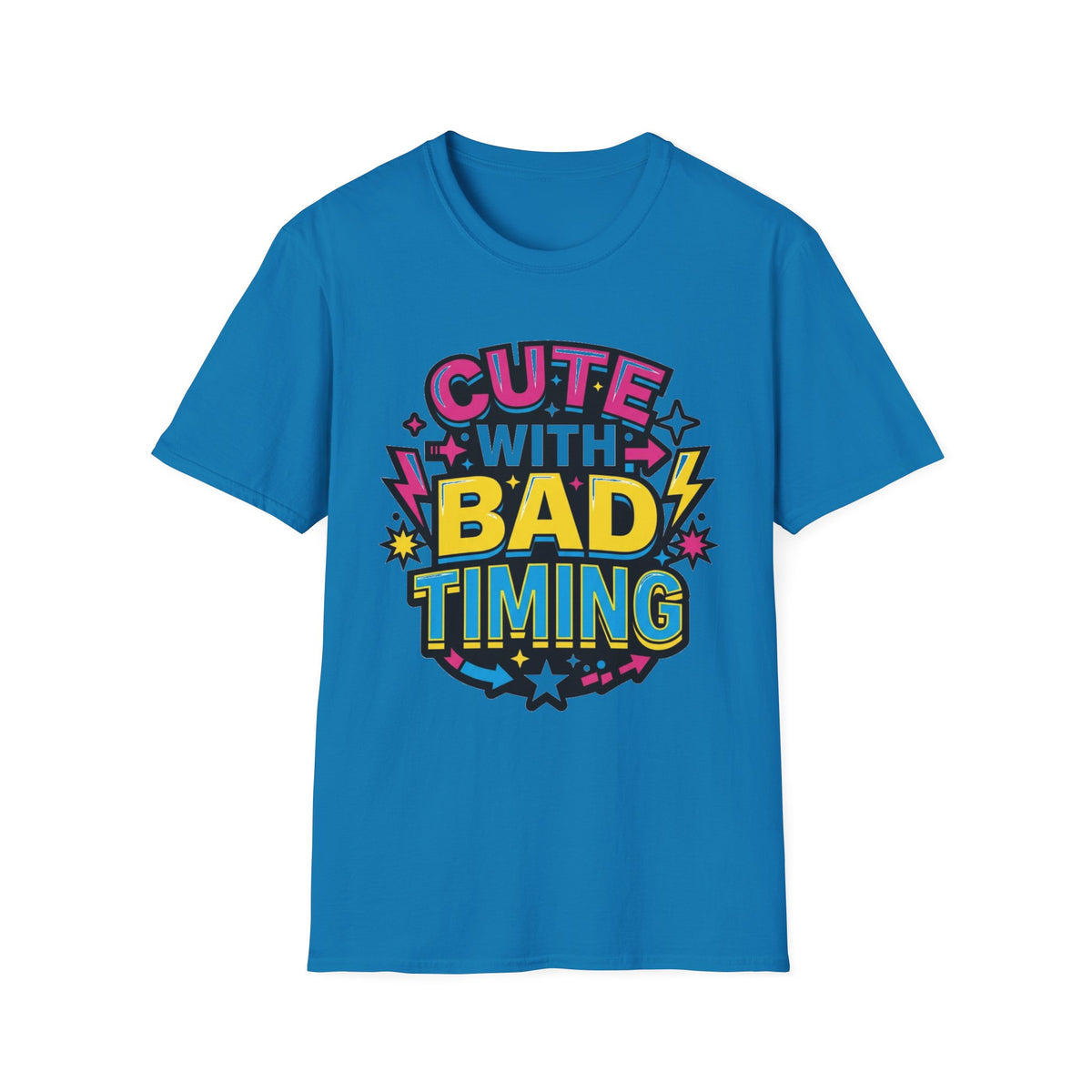 Cute But Bad Timing Graphic T-Shirt — Funny Retro Rainbow Tee - Trending Now - August 2026