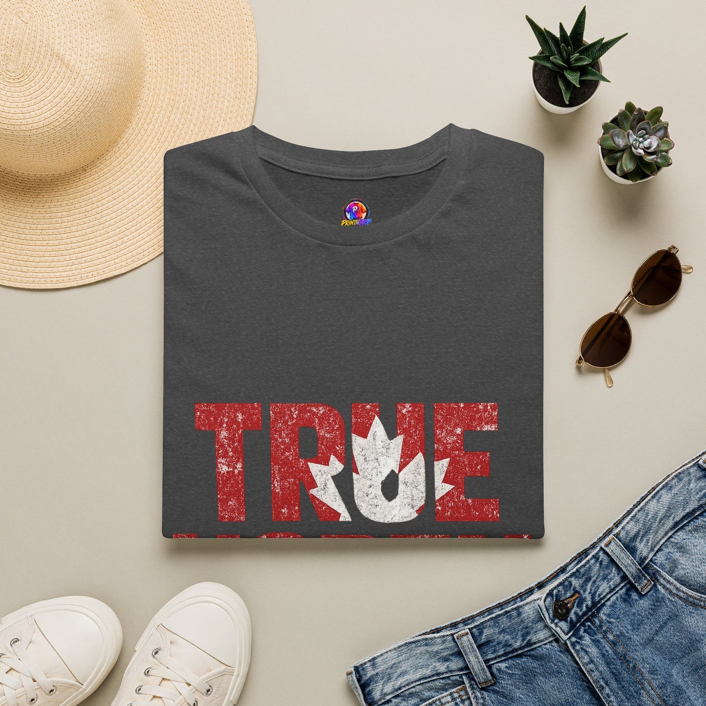 Canada True North Football T-Shirt — Vintage Canadian Maple Leaf Team Tee